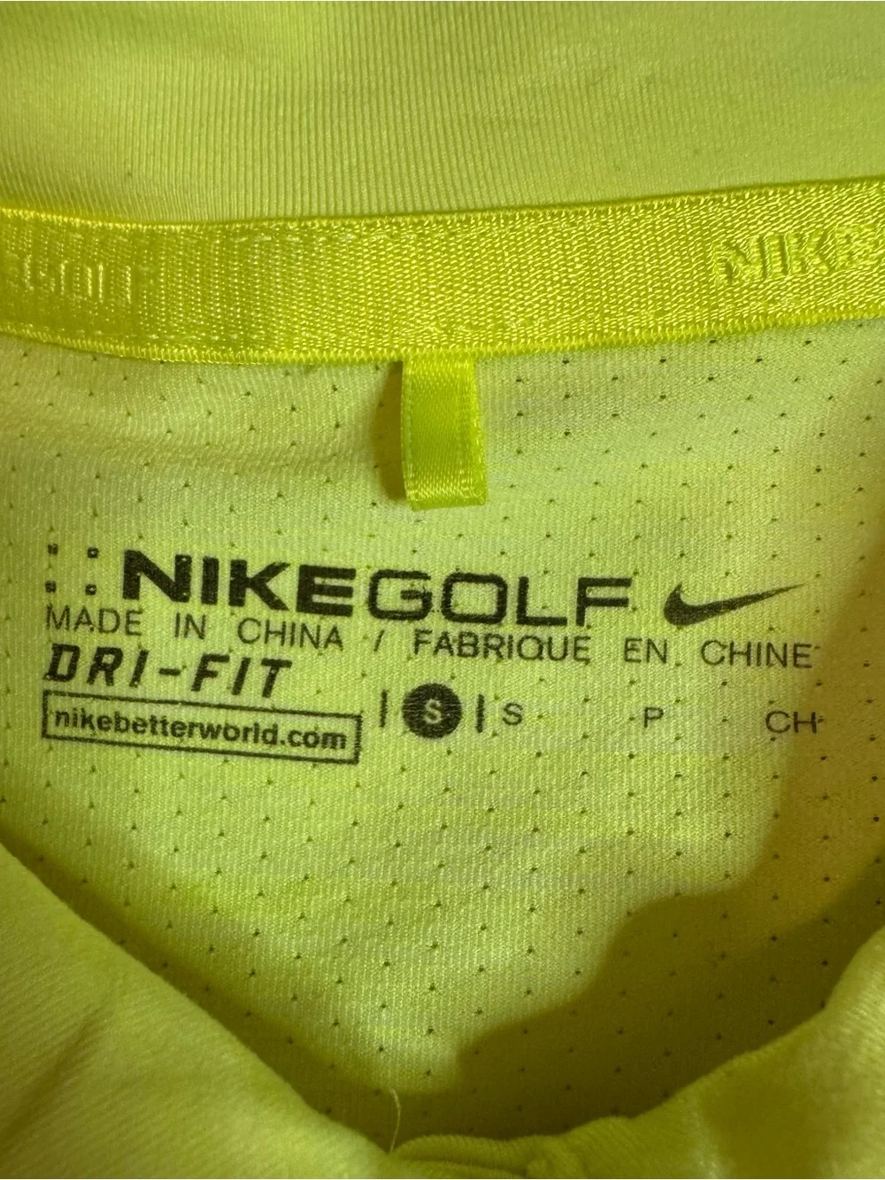 Women’s Nike Golf Neon Yellow Dri- FIT Polo Button-Down Shirt